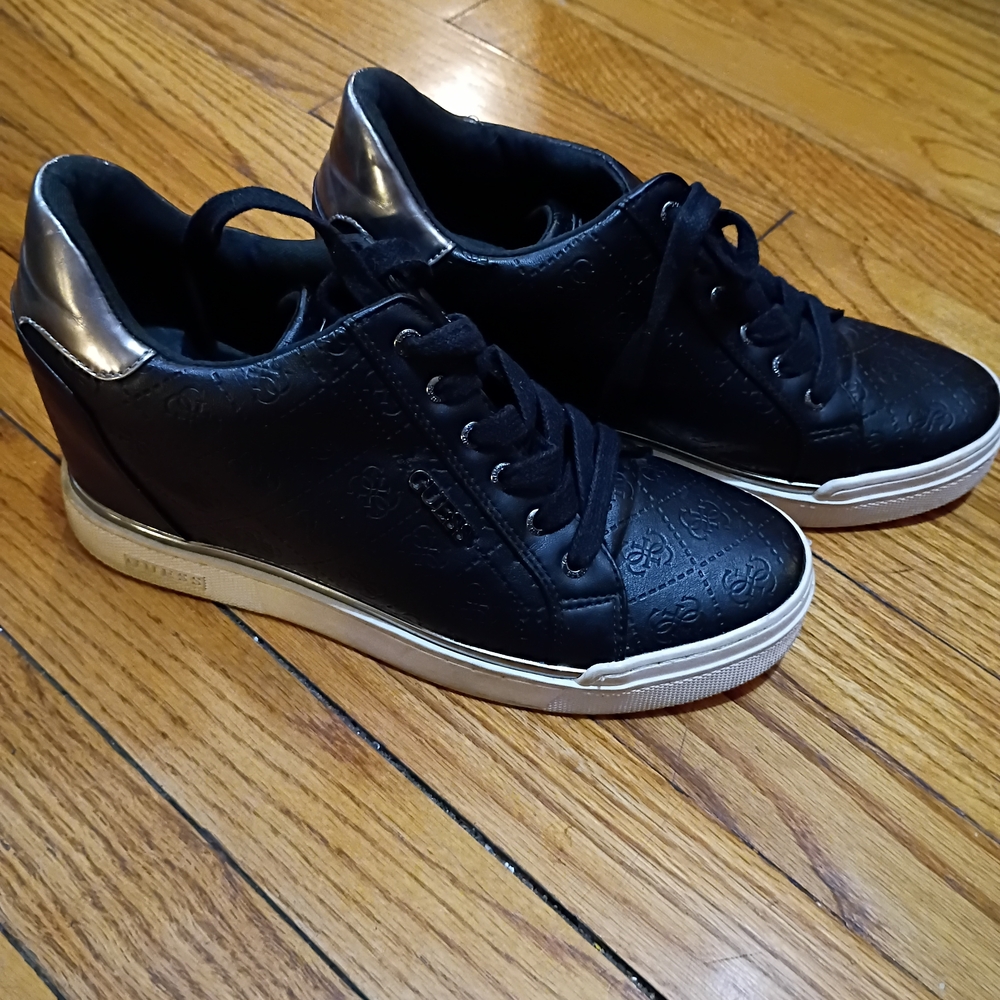 Guess Black and Silver Women's Sneakers